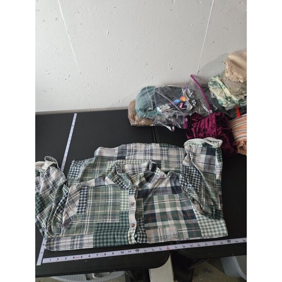 Above and Beyond Womens Plaid Long Sleeve Top Plus Size 2X Fall Western Stretch - Picture 8 of 10